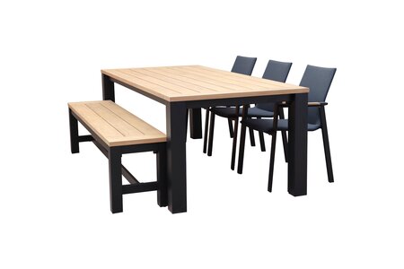 Atlanta stoel-bank dining set voor 6 personen - afbeelding 1
