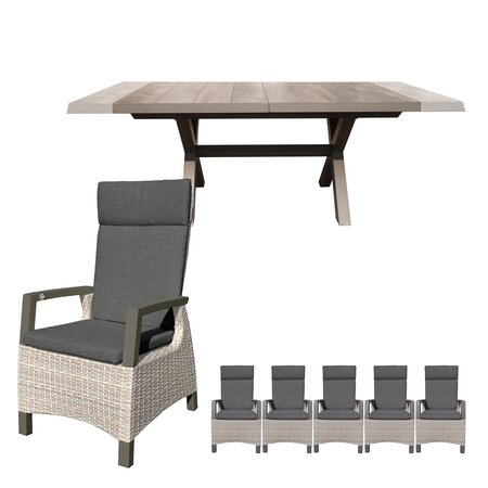 Costa Dining uitschuifbare dining set voor 6 personen - afbeelding 1