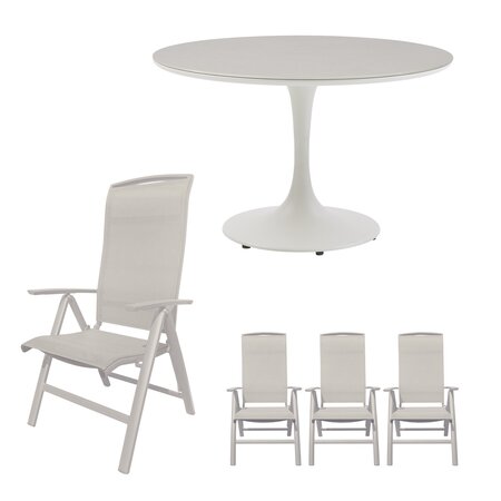 La Palma ronde dining set zand voor 4 personen - afbeelding 1