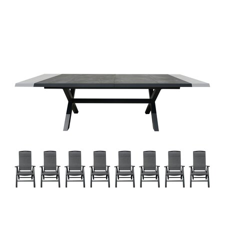 La Palma uitschuifbare dining set voor 8 personen - afbeelding 1