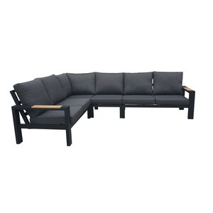 Memphis hoek loungeset met teakhouten tafelblad - afbeelding 2