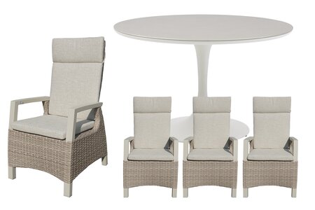 Royal seasons® Athene ronde dining set voor 4 personen - afbeelding 1