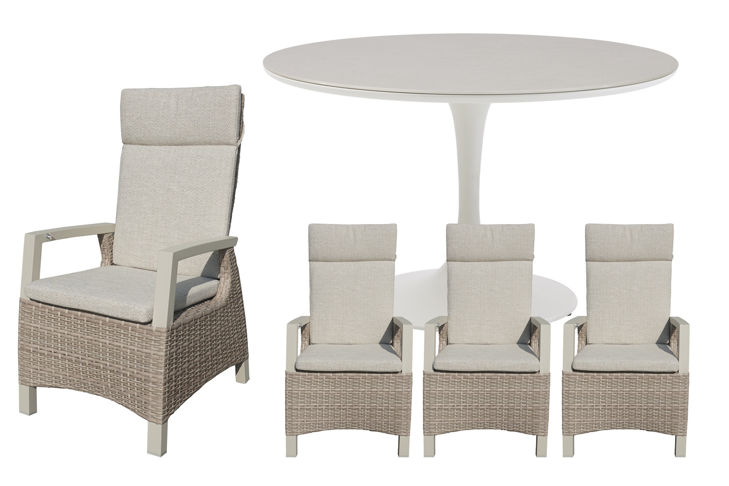 Royal seasons® Athene ronde dining set voor 4 personen - Royal Seasons