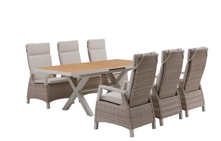 Royal seasons® Athene uitschuifbare dining set voor 6 personen - afbeelding 1