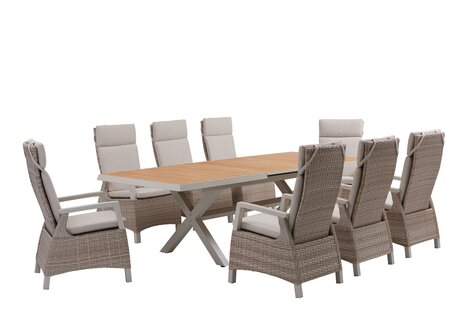 Royal seasons® Athene uitschuifbare dining set voor 8 personen - afbeelding 1