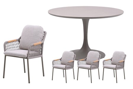 Royal seasons® Bari ronde dining set voor 4 personen - afbeelding 1
