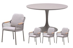 Royal seasons® Bari ronde dining set voor 4 personen - afbeelding 1