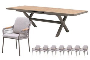 Royal seasons® Bari uitschuifbare dining set voor 8 personen - afbeelding 1