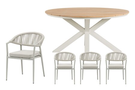 Royal seasons® Bo/Atlanta ronde dining set voor 4 personen - afbeelding 1