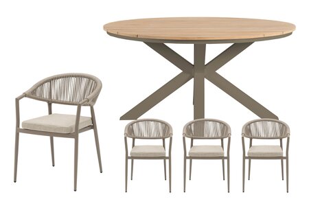 Royal seasons® Bo/Atlanta ronde dining set voor 4 personen - afbeelding 1