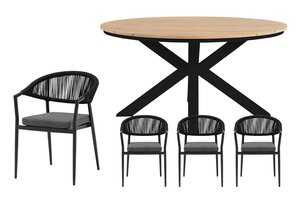 Royal seasons® Bo/Atlanta ronde dining set voor 4 personen - afbeelding 1