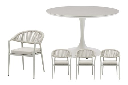 Royal seasons® Bo/Jura ronde dining set voor 4 personen - afbeelding 1