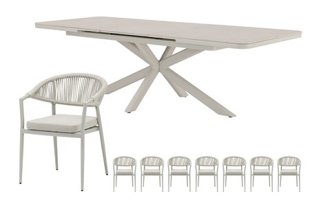 Royal seasons® Bo/Jura uitschuifbare dining set voor 8 personen - afbeelding 1