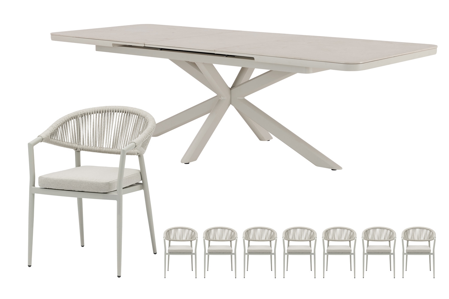 Royal seasons® Bo/Jura uitschuifbare dining set voor 8 personen - Royal ...