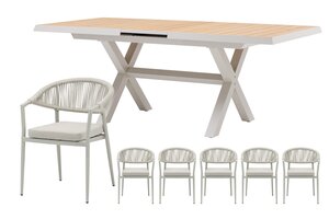 Royal seasons® Bo uitschuifbare dining set voor 6 personen - afbeelding 1