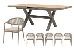 Royal seasons® Bo uitschuifbare dining set voor 6 personen - afbeelding 1
