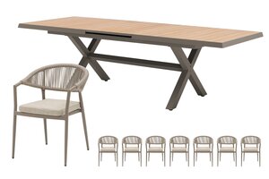 Royal seasons® Bo uitschuifbare dining set voor 8 personen - afbeelding 1