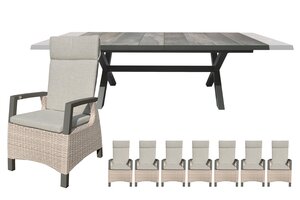 Royal seasons® Costa uitschuifbare dining set voor 8 personen - afbeelding 1