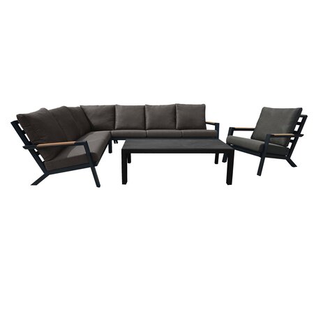Royal seasons® Detroit complete hoek loungeset met keramisch tafelblad - afbeelding 1
