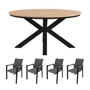 Royal seasons® Detroit ronde dining set voor 4 personen - afbeelding 1