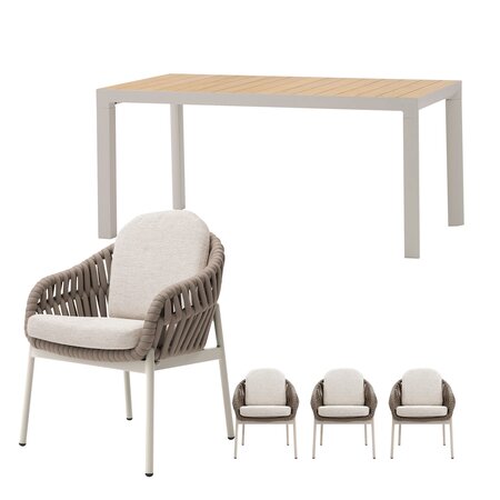 Royal seasons® Doha/Bahia dining set voor 4 personen - afbeelding 1