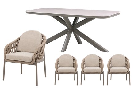 Royal seasons® Doha dining set voor 4 personen - afbeelding 1