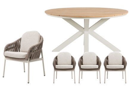 Royal seasons® Doha ronde dining set voor 4 personen - afbeelding 1