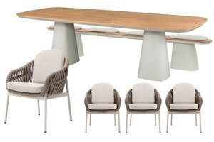 Royal seasons® Doha stoel-bank dining set voor 8 personen - afbeelding 1