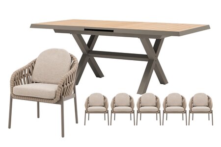 Royal seasons® Doha uitschuifbare dining set voor 6 personen - afbeelding 1
