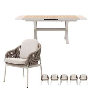 Royal seasons® Doha uitschuifbare dining set voor 6 personen - afbeelding 1