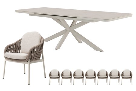 Royal seasons® Doha uitschuifbare dining set voor 8 personen - afbeelding 1