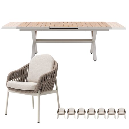 Royal seasons® Doha uitschuifbare dining set voor 8 personen - afbeelding 1