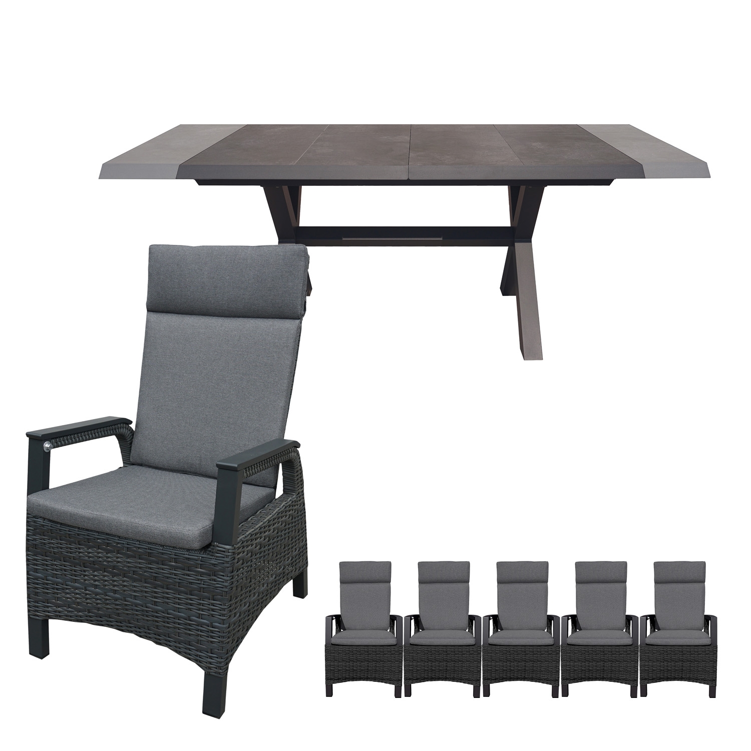 Royal seasons® Fabio uitschuifbare dining set voor 6 personen - Royal ...