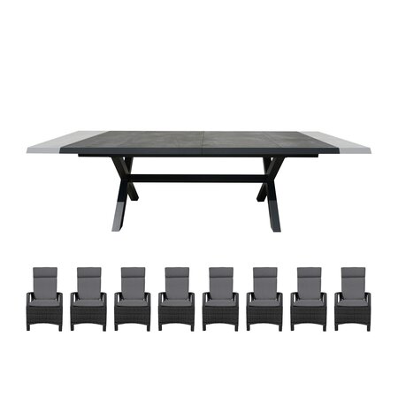 Royal seasons® Fabio uitschuifbare dining set voor 8 personen - afbeelding 1