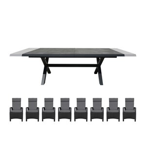 Royal seasons® Fabio uitschuifbare dining set voor 8 personen