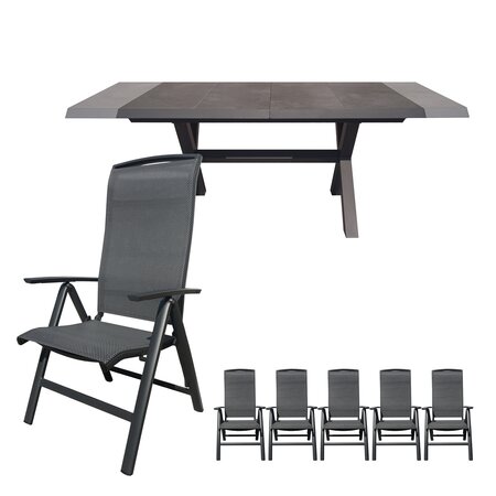 Royal seasons® La Palma uitschuifbare dining set voor 6 personen - afbeelding 1