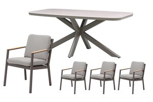 Royal seasons® Las Palmas dining set voor 4 personen - afbeelding 1