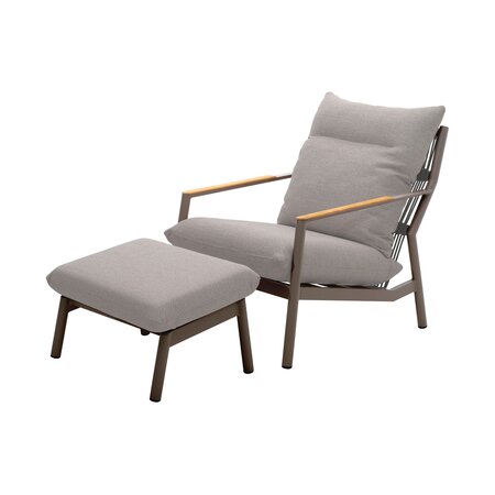 Royal seasons® Las Palmas lounger XL met hocker espresso