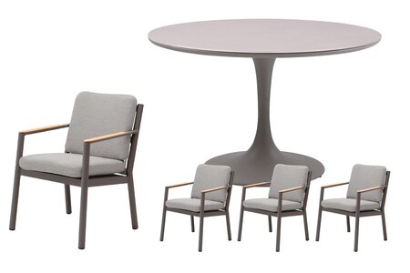 Royal seasons® Las Palmas ronde dining set voor 4 personen - afbeelding 1