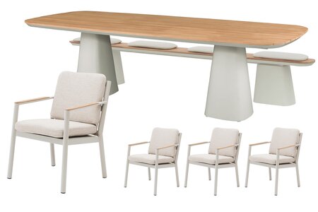 Royal seasons® Las Palmas stoel-bank dining set voor 8 personen - afbeelding 1