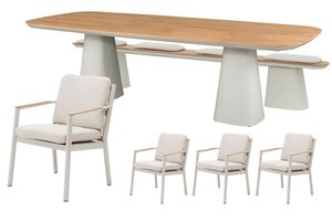 Royal seasons® Las Palmas stoel-bank dining set voor 8 personen