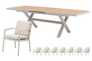 Royal seasons® Las Palmas uitschuifbare dining set voor 8 personen - afbeelding 1