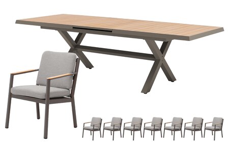 Royal seasons® Las Palmas uitschuifbare dining set voor 8 personen - afbeelding 1