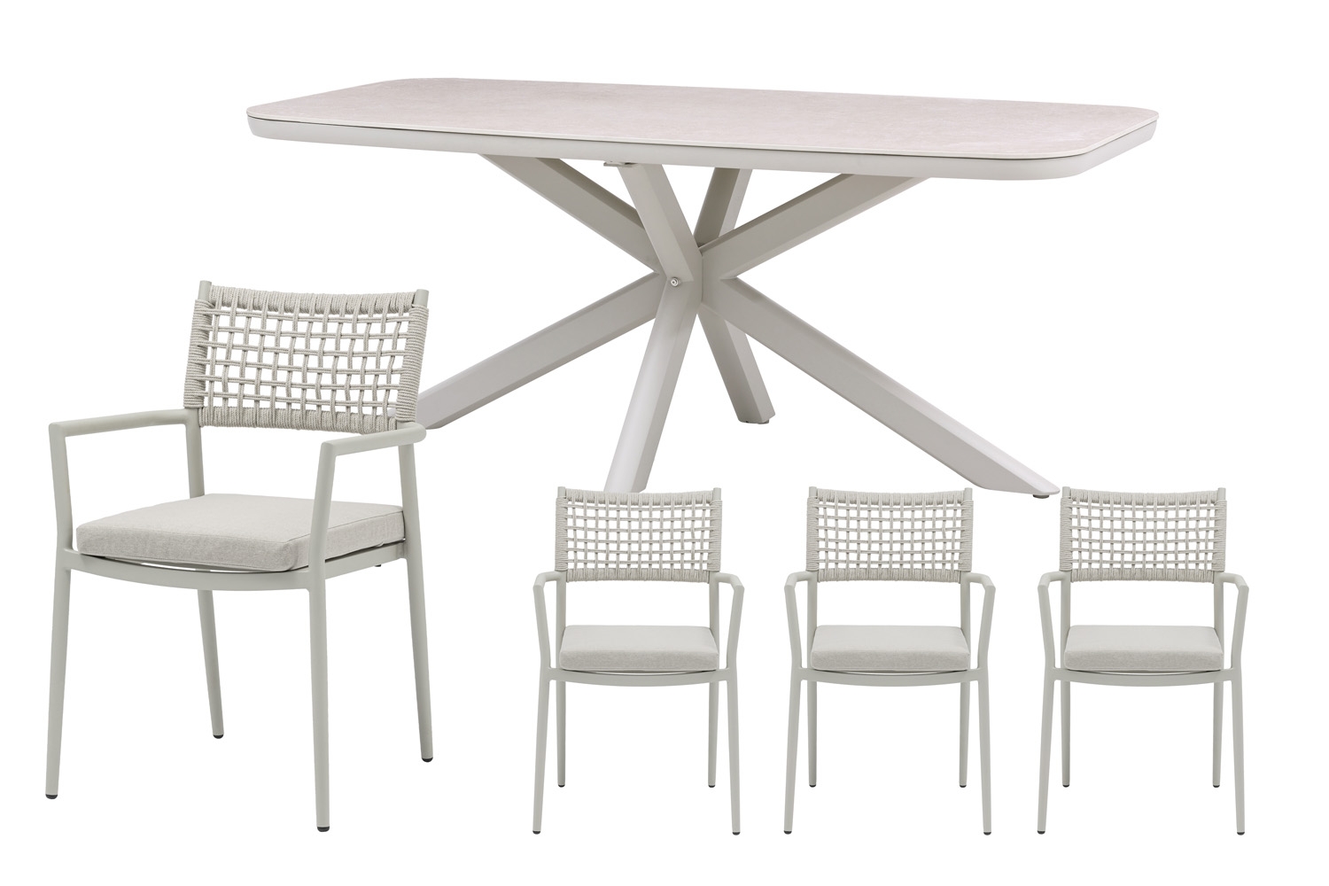 Royal seasons® Liv/Jura dining set voor 4 personen - Royal Seasons