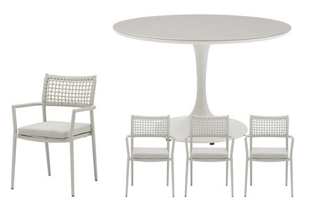 Royal seasons® Liv ronde dining set voor 4 personen - afbeelding 1