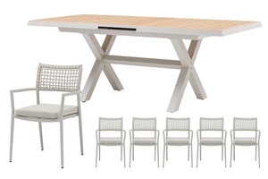 Royal seasons® Liv uitschuifbare dining set voor 6 personen - afbeelding 1