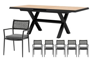 Royal seasons® Liv uitschuifbare dining set voor 6 personen - afbeelding 1