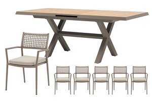 Royal seasons® Liv uitschuifbare dining set voor 6 personen - afbeelding 1