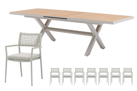 Royal seasons® Liv uitschuifbare dining set voor 8 personen - afbeelding 1