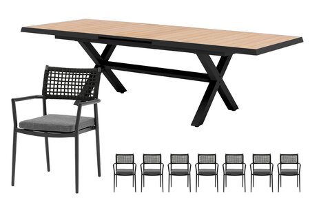 Royal seasons® Liv uitschuifbare dining set voor 8 personen - afbeelding 1